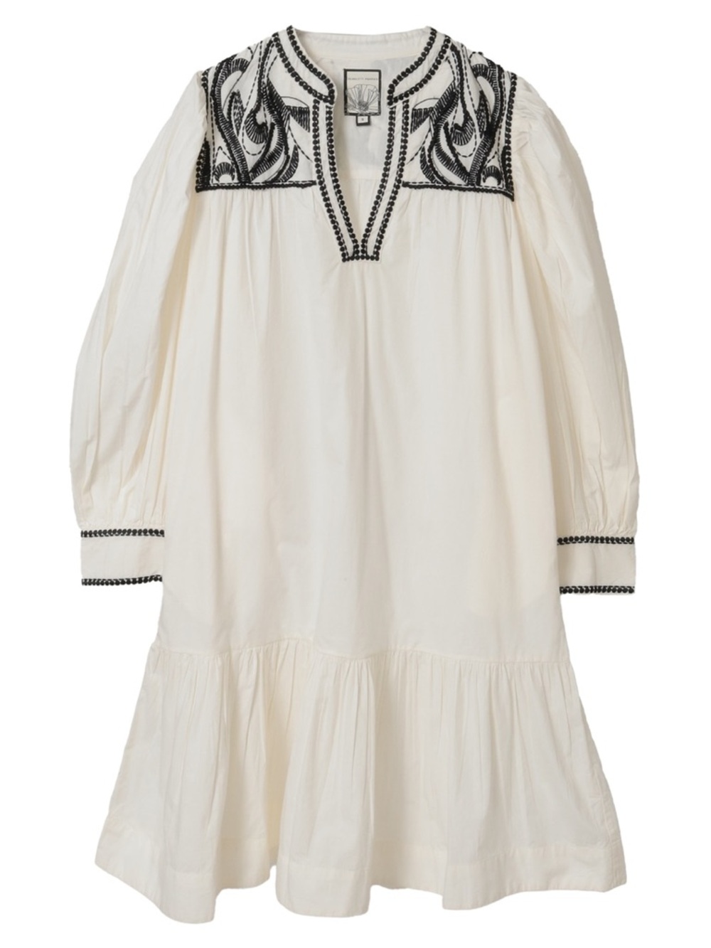 NWT Scarlett Poppies Long Sleeve Embroidered Shelly Dress in Vanilla Sz S